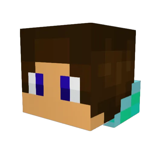 Fungidungi Minecraft avatar head, 3D render