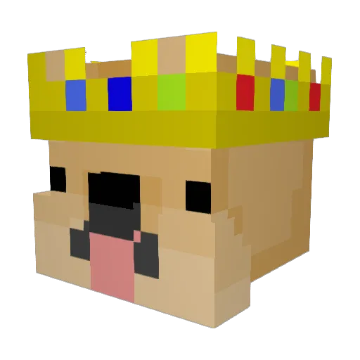 Fungitore Minecraft avatar head, 3D render