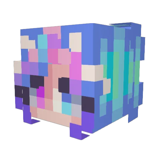 FungusFox Minecraft avatar head, 3D render