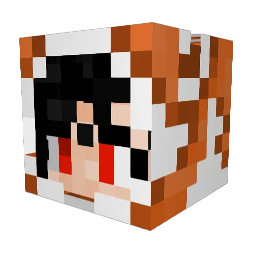 FuniVT Minecraft avatar head, 3D render