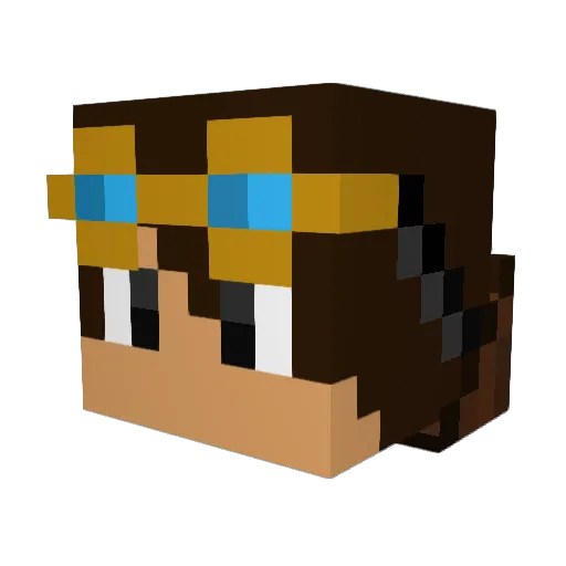 Funkensii Minecraft avatar head, 3D render