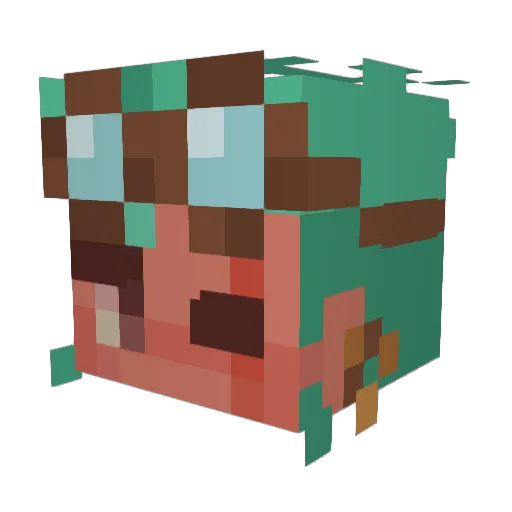 Funklmaster Minecraft avatar head, 3D render