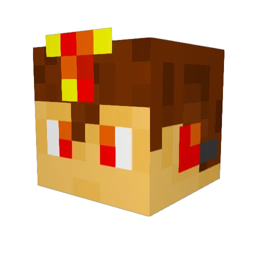 FunkyPingu Minecraft avatar head, 3D render