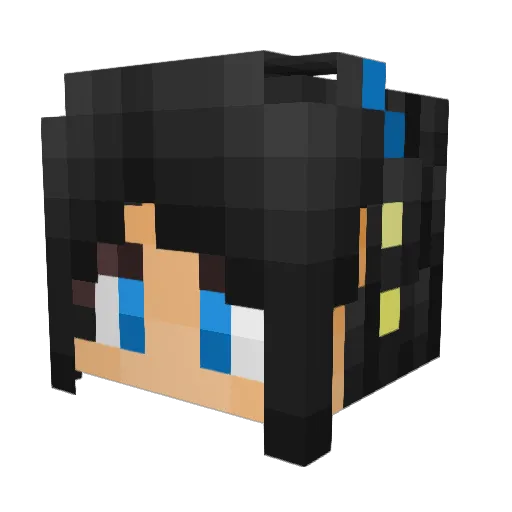 FunkyPuffin Minecraft avatar head, 3D render