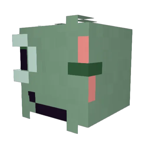 FunkyTrashCan Minecraft avatar head, 3D render