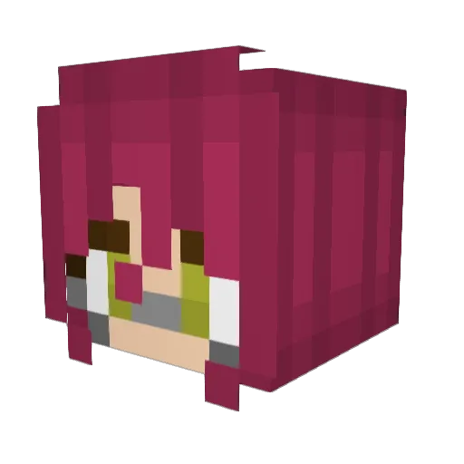 Funnehwolf Minecraft avatar head, 3D render