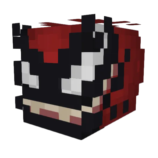 Funneling Minecraft avatar head, 3D render