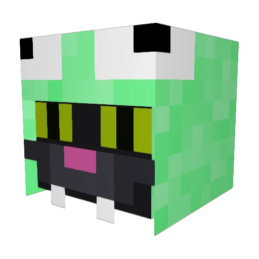 Funnles Minecraft avatar head, 3D render