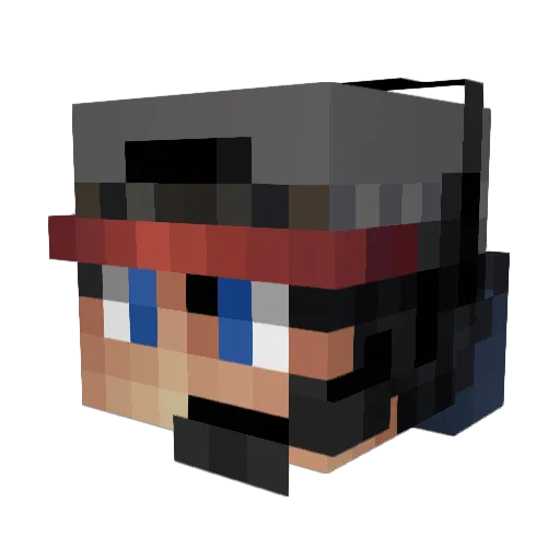 Funnnyy_Play Minecraft avatar head, 3D render