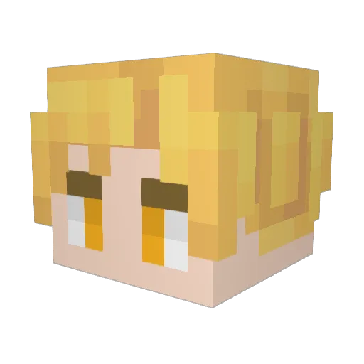 FunnyFruitXL Minecraft avatar head, 3D render