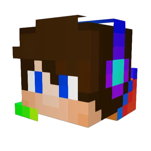 FunnyXD1 Minecraft avatar head, 3D render