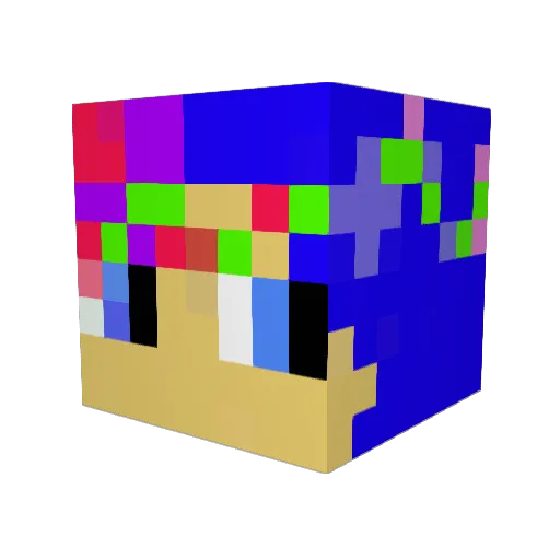 Funny_Colours Minecraft avatar head, 3D render