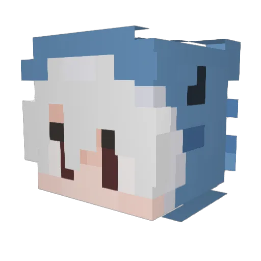 Funny_Shadow Minecraft avatar head, 3D render