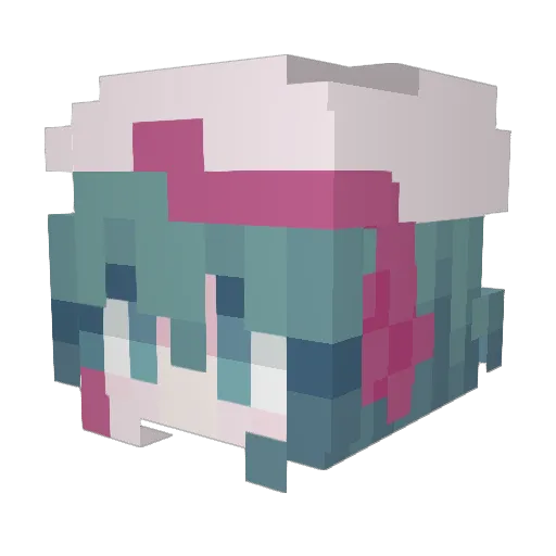 Funnychloeclay Minecraft avatar head, 3D render
