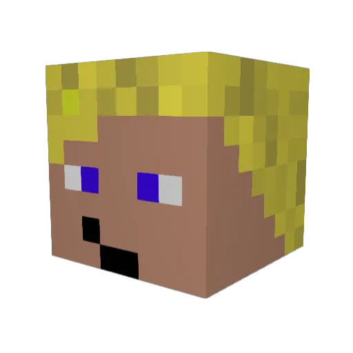 Funnycrafter26 Minecraft avatar head, 3D render