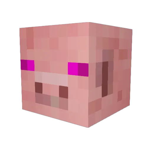 Funnyneck Minecraft avatar head, 3D render