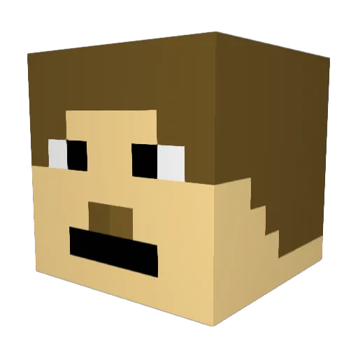 Funnypoodle420 Minecraft avatar head, 3D render