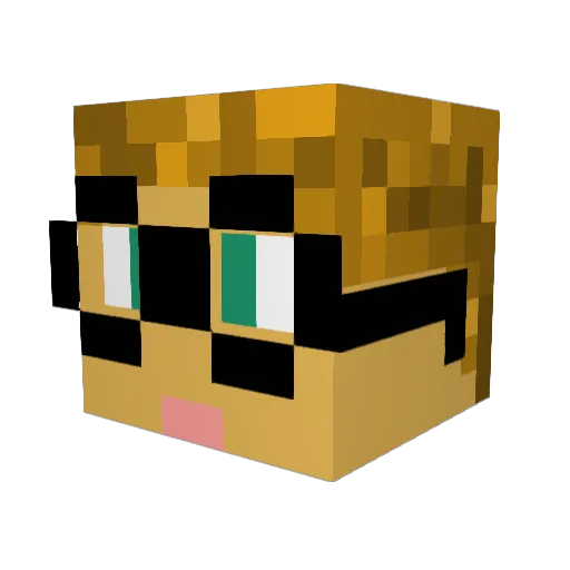 Funpuff Minecraft avatar head, 3D render
