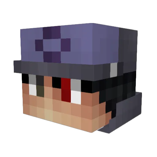 Funtiix Minecraft avatar head, 3D render