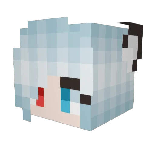 FuntimeMia Minecraft avatar head, 3D render