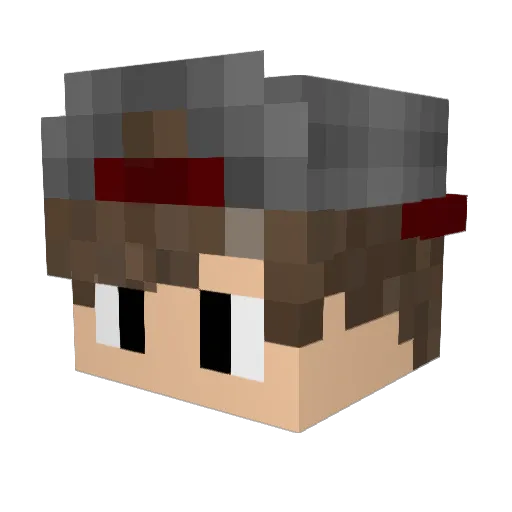 Fupha Minecraft avatar head, 3D render