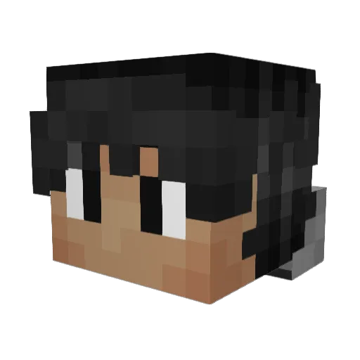 Fuppercut Minecraft avatar head, 3D render