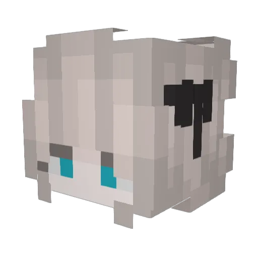 Furakushi Minecraft avatar head, 3D render