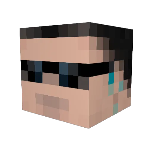 Furan Minecraft avatar head, 3D render