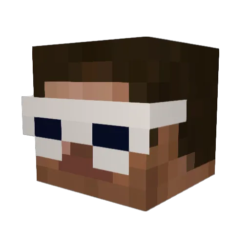 Furekkusu Minecraft avatar head, 3D render