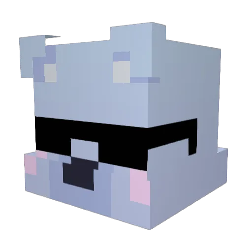 Furfz Minecraft avatar head, 3D render