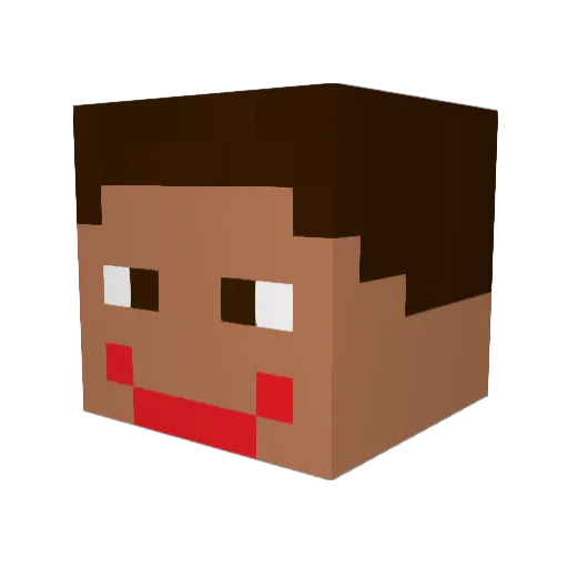 Furganda Minecraft avatar head, 3D render