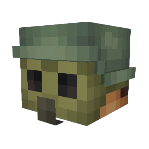 Furhuf Minecraft avatar head, 3D render