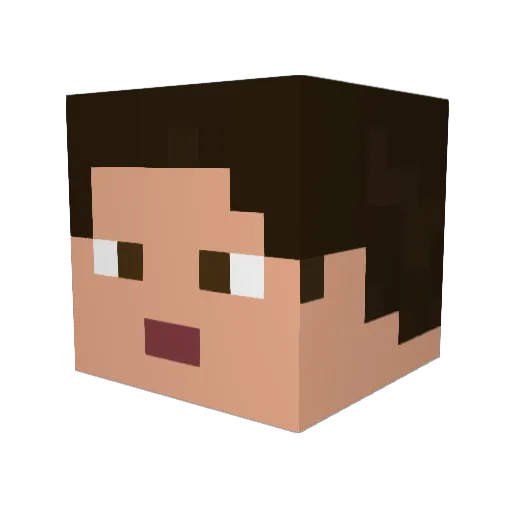 FuriMop Minecraft avatar head, 3D render