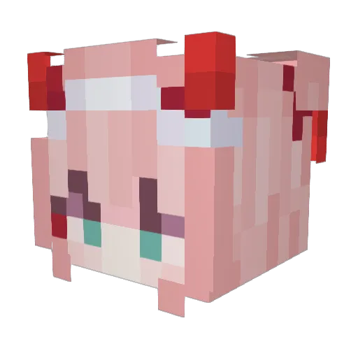 Furikkusu Minecraft avatar head, 3D render