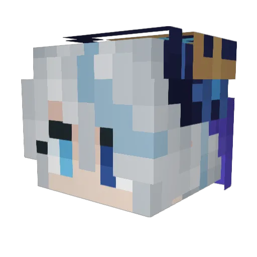 Furina7337 Minecraft avatar head, 3D render