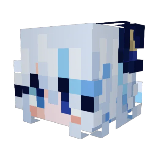 FurinaQueen Minecraft avatar head, 3D render