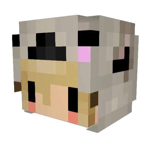 FuriousAlpaca Minecraft avatar head, 3D render