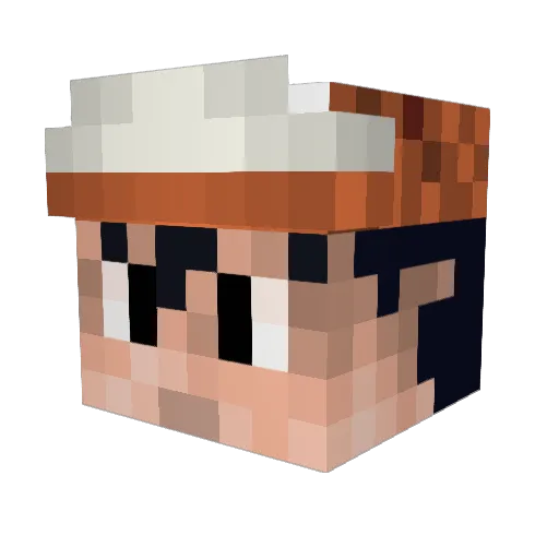 FuriousFrank Minecraft avatar head, 3D render