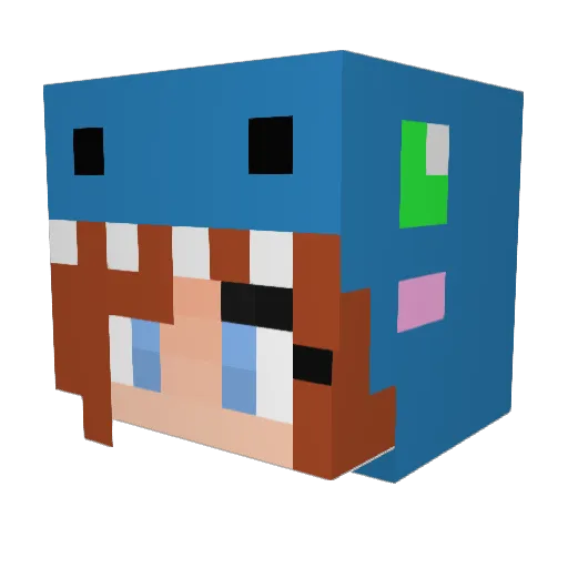 FuriousGamer200 Minecraft avatar head, 3D render