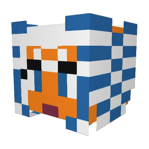 FuriousK007 Minecraft avatar head, 3D render