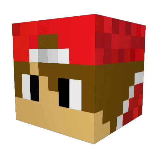 Furlehh Minecraft avatar head, 3D render