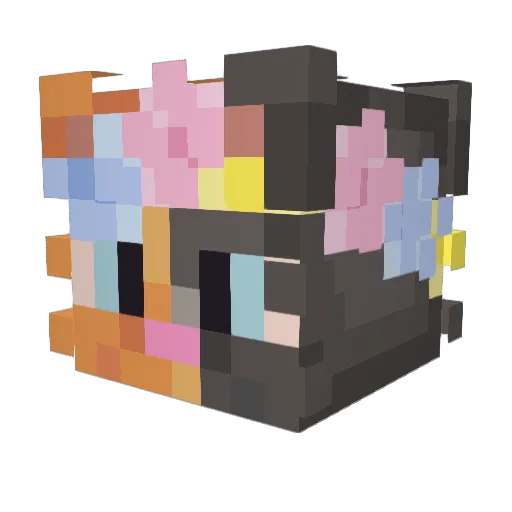Furlight Minecraft avatar head, 3D render