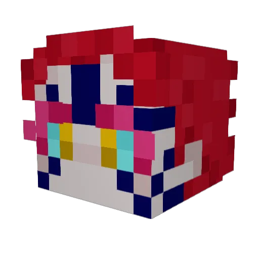 Furoouu Minecraft avatar head, 3D render