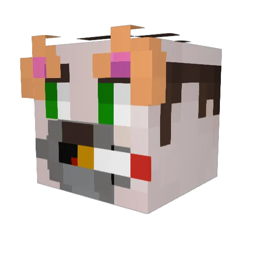Furrbian Minecraft avatar head, 3D render