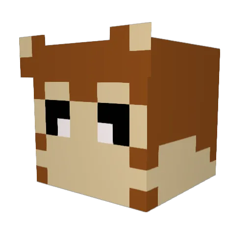 FurretSan Minecraft avatar head, 3D render