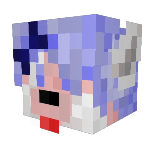 FurrieFury Minecraft avatar head, 3D render