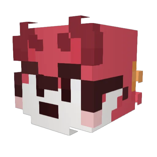 FurryL Minecraft avatar head, 3D render