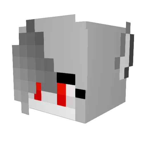 FurryPrettyHusky Minecraft avatar head, 3D render