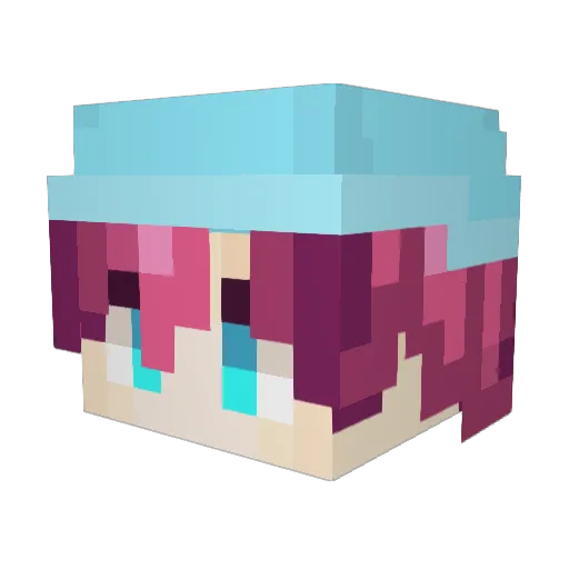 Furudaka Minecraft avatar head, 3D render