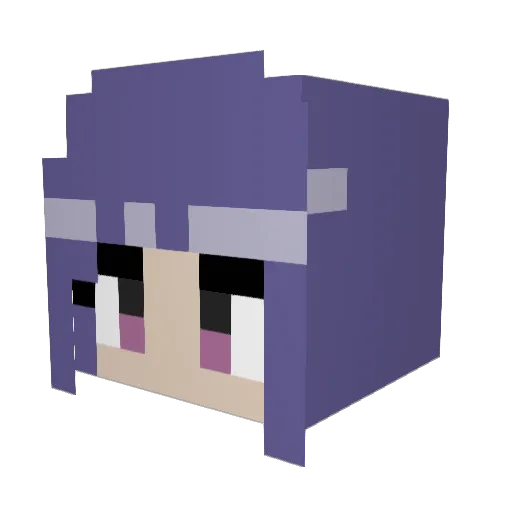 Furude_Rika Minecraft avatar head, 3D render